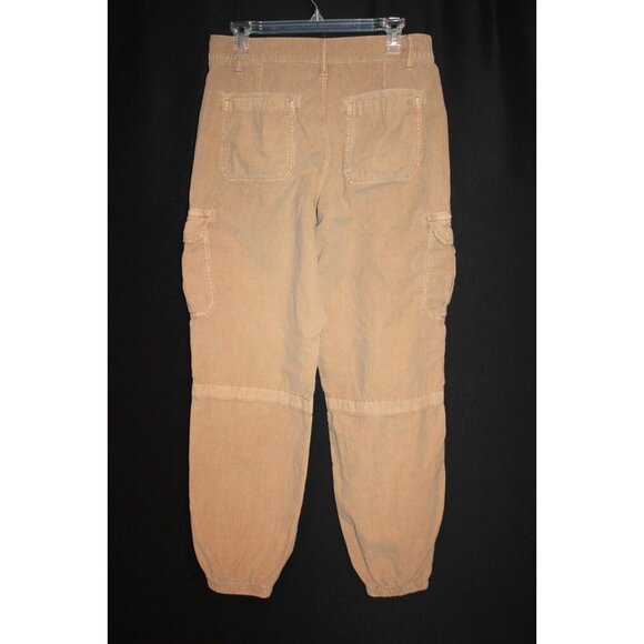 American Eagle Corduroy Cargo Pants Women's Size 10 Long Baggy Jogger Khaki Tan - Picture 2 of 2